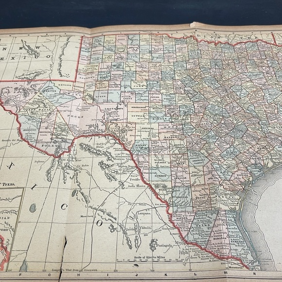 Antiquarian Map of Texas: Fragile; Ready to Matt/Frame:Circa 1892. (Reserved) - Picture 4 of 9